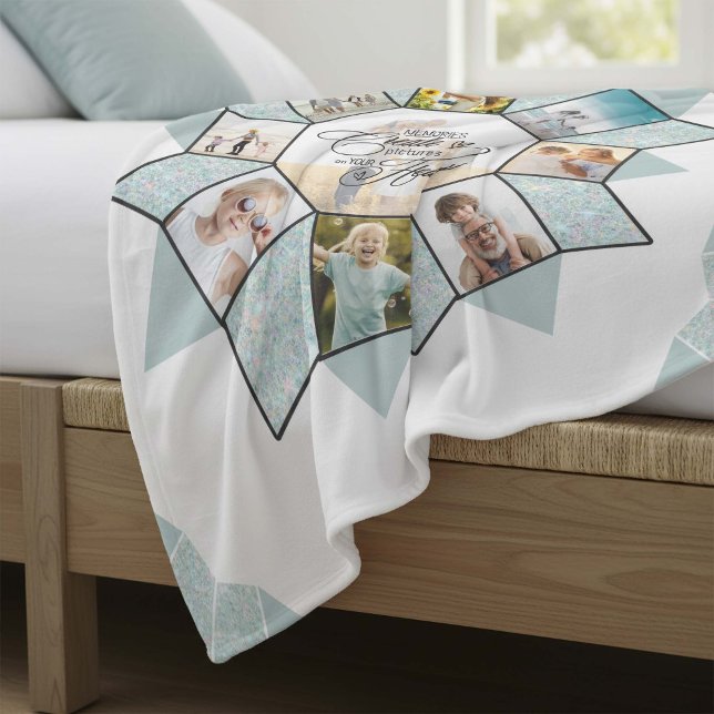 Memories Photo Collage Sea Glass ID1016 Fleece Blanket (Creator Uploaded)