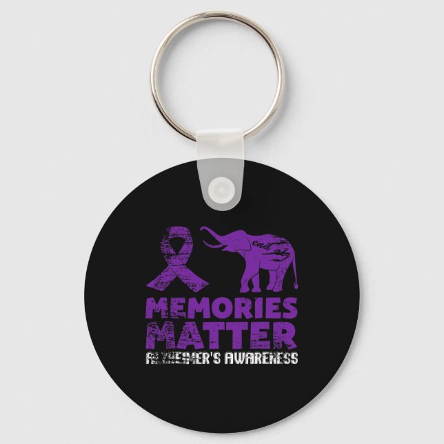 Memories Problem Heimerheimer - Purple Elephant 1  Key Ring (Front)