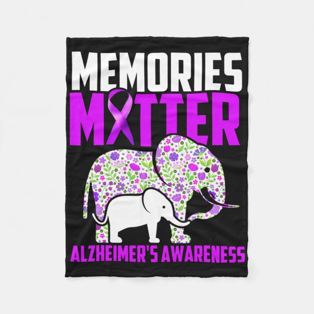 Memories Problem Heimerheimer´s Awareness Elephant Fleece Blanket (Front)