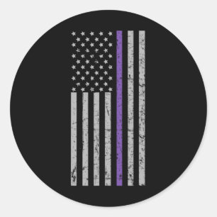 Memories Problem Heimerheimer Usa Flag Purple Stri Classic Round Sticker