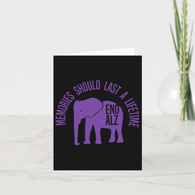 Memories Problem Purple Elephant And Text Heimerhe Card (Front)