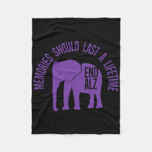 Memories Problem Purple Elephant And Text Heimerhe Fleece Blanket