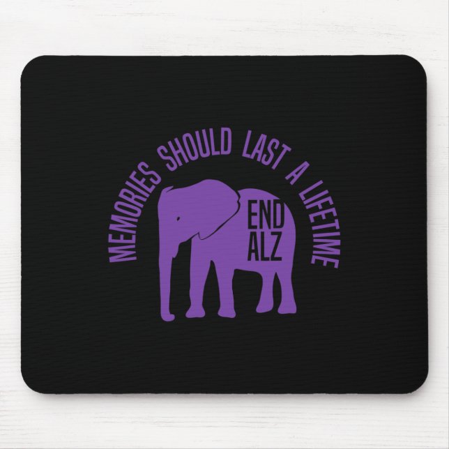Memories Problem Purple Elephant And Text Heimerhe Mouse Pad (Front)