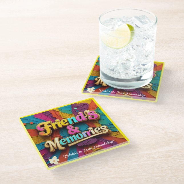 "Memories To Treasure" Glass Coaster (Angled)