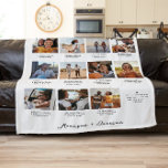 Memories With You | 11 Photo Collage Keepsake  Fleece Blanket<br><div class="desc">Create a sweet keepsake of your relationship - wedding, engagement, anniversary, honeymoon or special moment/holiday (Birthday, Valentine's, Christmas etc.) with this custom photo collage blanket. Eleven of your favourite photos arranged in a modern grid layout with a cute quote and your choice of personalisation. Add captions below each photo if...</div>