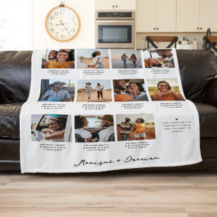 Memories With You   11 Photo Collage Keepsake  Fleece Blanket