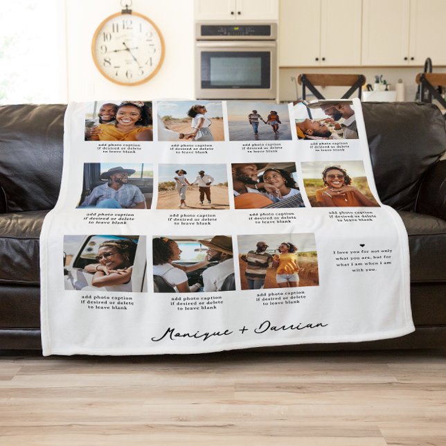 Memories With You | 11 Photo Collage Keepsake  Fleece Blanket (Creator Uploaded)