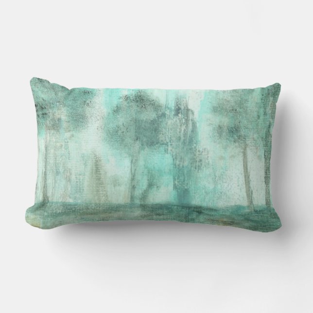 Memory,Abstract Landscape Trees Art Painting Lumbar Cushion (Front)