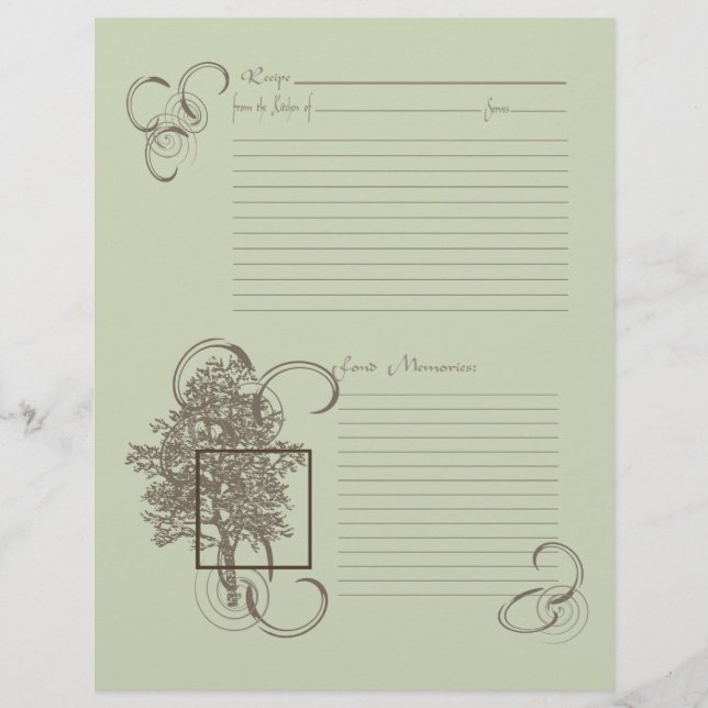 Memory and Recipe Page (Front)