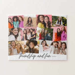 Memory collage fun personalised 12 photo jigsaw puzzle
