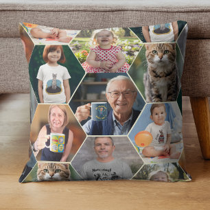 Memory cushion family photos personal Throw Pillow