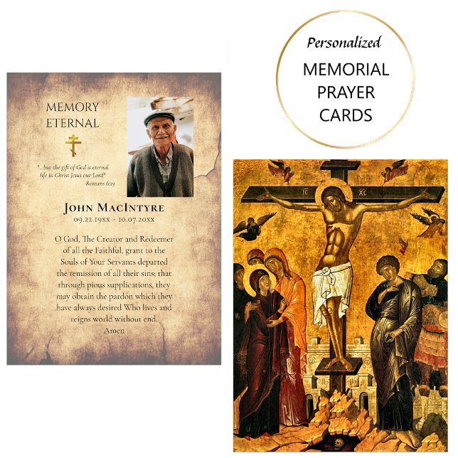 Memory Eternal Rustic Orthodox Funeral Prayer      Place Card (Creator Uploaded)