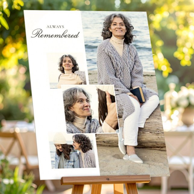 Memory Funeral Minimalist Photo Collage for Mum Poster (Creator Uploaded)