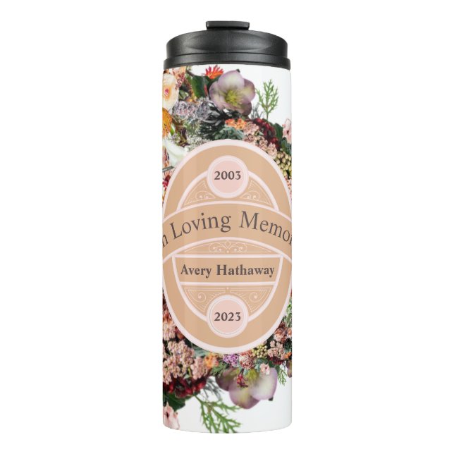 Memory Funeral Wildflower Memorial Thermal Tumbler (Front)