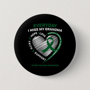 Memory Gifts Miss My Grandma Kidney Disease Awaren 6 Cm Round Badge