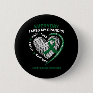 Memory Gifts Miss My Grandpa Kidney Disease Awaren 6 Cm Round Badge