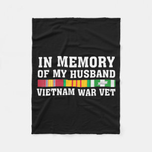 Memory Husband Vietnam Veteran Family Design Fleece Blanket