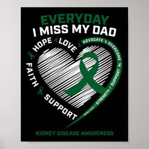 Memory I Miss My Dad Kidney Disease Awareness Gift Poster