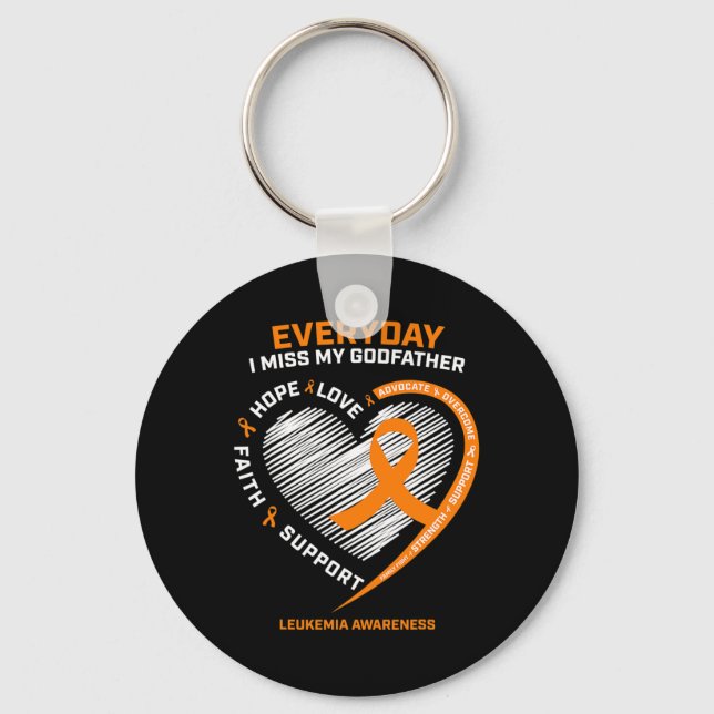 Memory In Remembrance Of Godfather Leukaemia Aware Key Ring (Front)