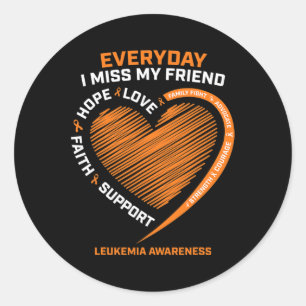 Memory In Remembrance Of My Friend Leukaemia Aware Classic Round Sticker
