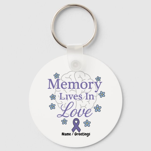 Memory Lives In Love Alzheimer’s Awareness Key Ring (Front)