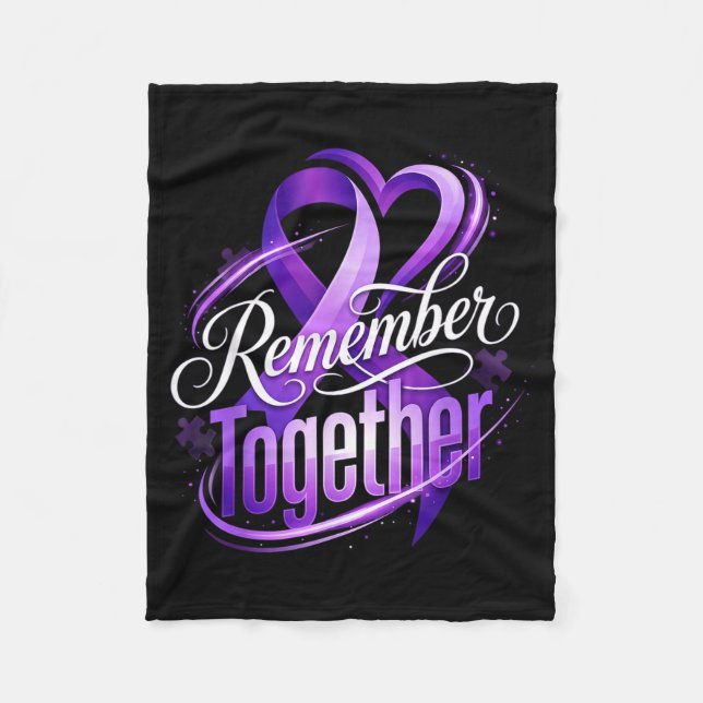 Memory loss alzheimer awareness month remember fleece blanket (Front)