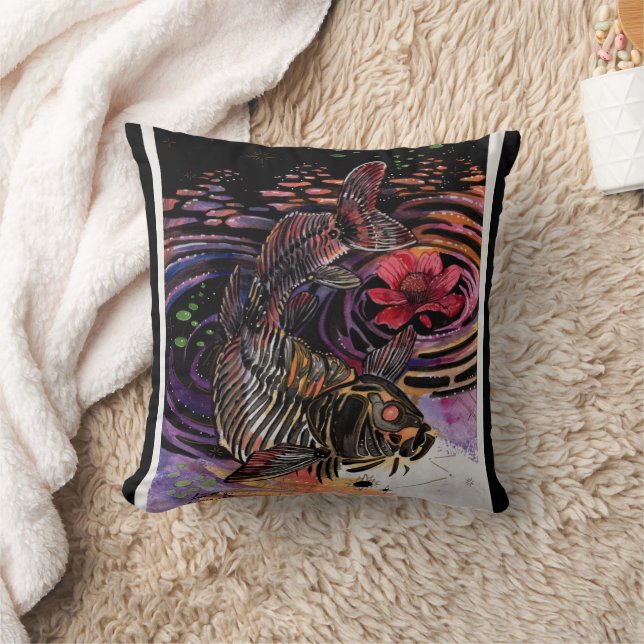 Memory Maps Autumn Vibes Koi Skeleton Reflections  Cushion (Blanket)