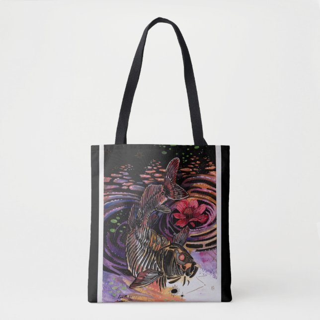 Memory Maps Autumn Vibes Koi Skeleton Reflections  Tote Bag (Front)