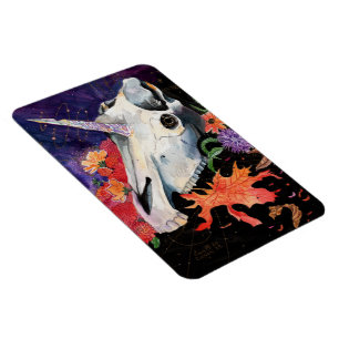 Memory Maps Autumn Vibes Unicorn Skull Magnet