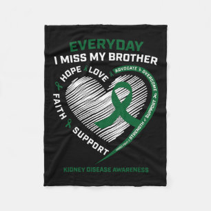 Memory Miss My Brother Kidney Disease Awareness Gi Fleece Blanket
