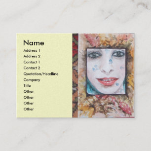 MEMORY OF AUTUMN WITH LEAVES AND DROPS OF WATER BUSINESS CARD