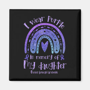 Memory Of Daughter Wear Pruple Overdose Awareness Magnet