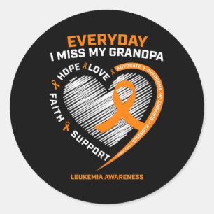 Memory Of My Grandpa Remembrance Leukaemia Awarene Classic Round Sticker