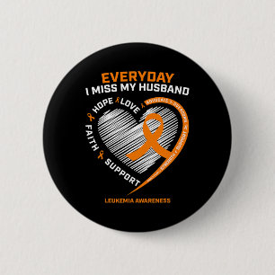 Memory Of My Husband Remembrance Leukaemia Awarene 6 Cm Round Badge