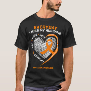 Memory Of My Husband Remembrance Leukaemia Awarene T-Shirt