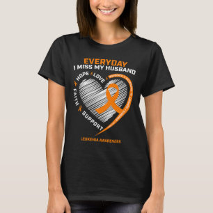 Memory Of My Husband Remembrance Leukaemia Awarene T-Shirt