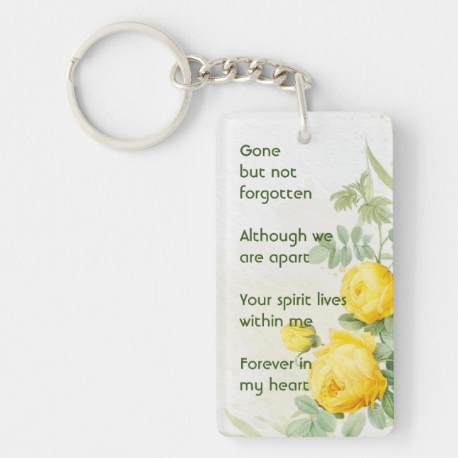  Memory Photo Yellow Roses Garden Flowers Key Ring (Front)