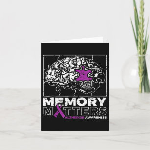 Memory Problem Purple Ribbon Brain Puzzle Heimerhe Card