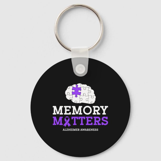 Memory Problems Heimer Purple Ribbon Heimerheimer  Key Ring (Front)