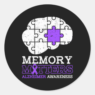 Memory Problems Heimerheimer Awareness Ribbon Classic Round Sticker