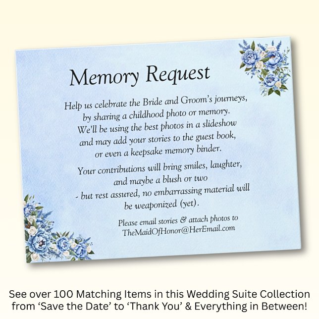 Memory Request -  Blue Peony Card (Creator Uploaded)