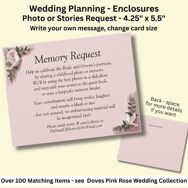 Memory Request Enclosure - Pink Roses & Doves  (Creator Uploaded)