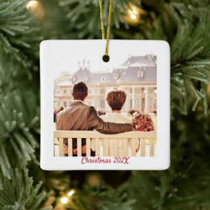 Memory Year Highlights Photo Ceramic Ornament
