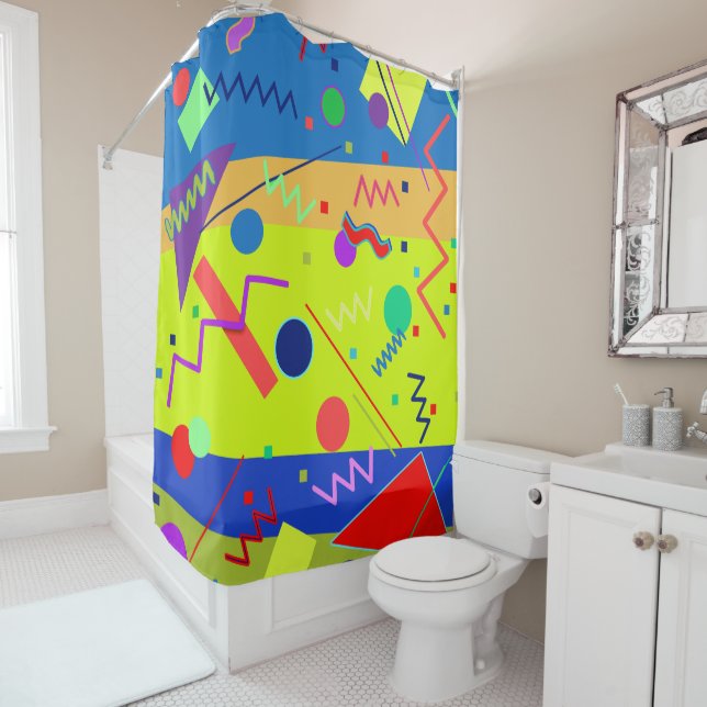 Memphis #59 shower curtain (In Situ)