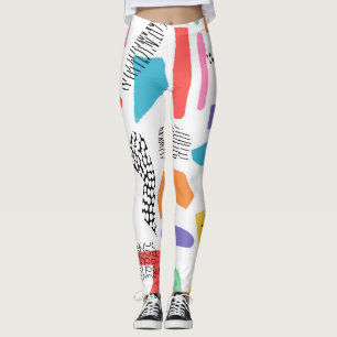 Memphis Art: Grunge Surface Design Leggings