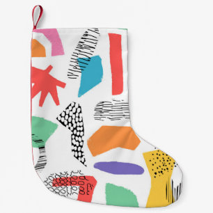 Memphis Art: Grunge Surface Design Small Christmas Stocking
