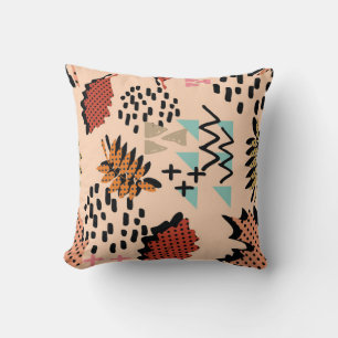 Memphis autumn fall foliage and leaves with geomet cushion