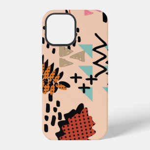 Memphis autumn fall foliage and leaves with geomet iPhone 12 case