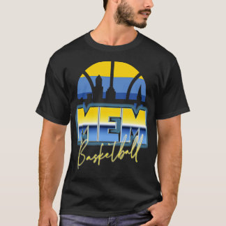 Memphis Basketball Retro 90s Chrome Skyline T-Shirt