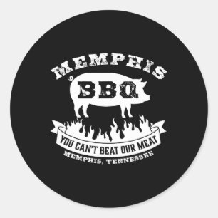 Memphis Bbq You Can't Beat Our Meat Bbq Classic Round Sticker